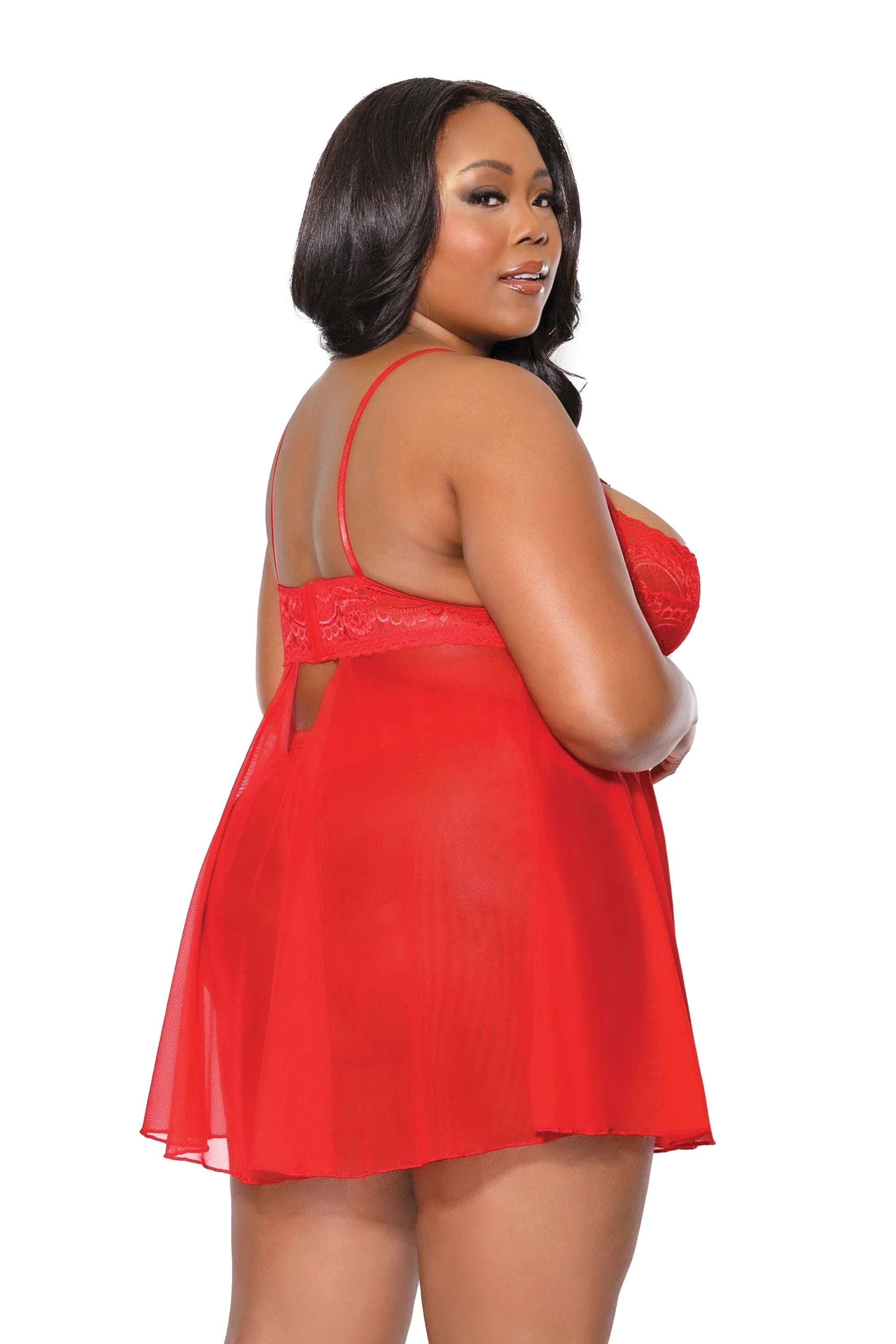 Collection of Winter Whisper Babydoll & Thong in a gallery layout