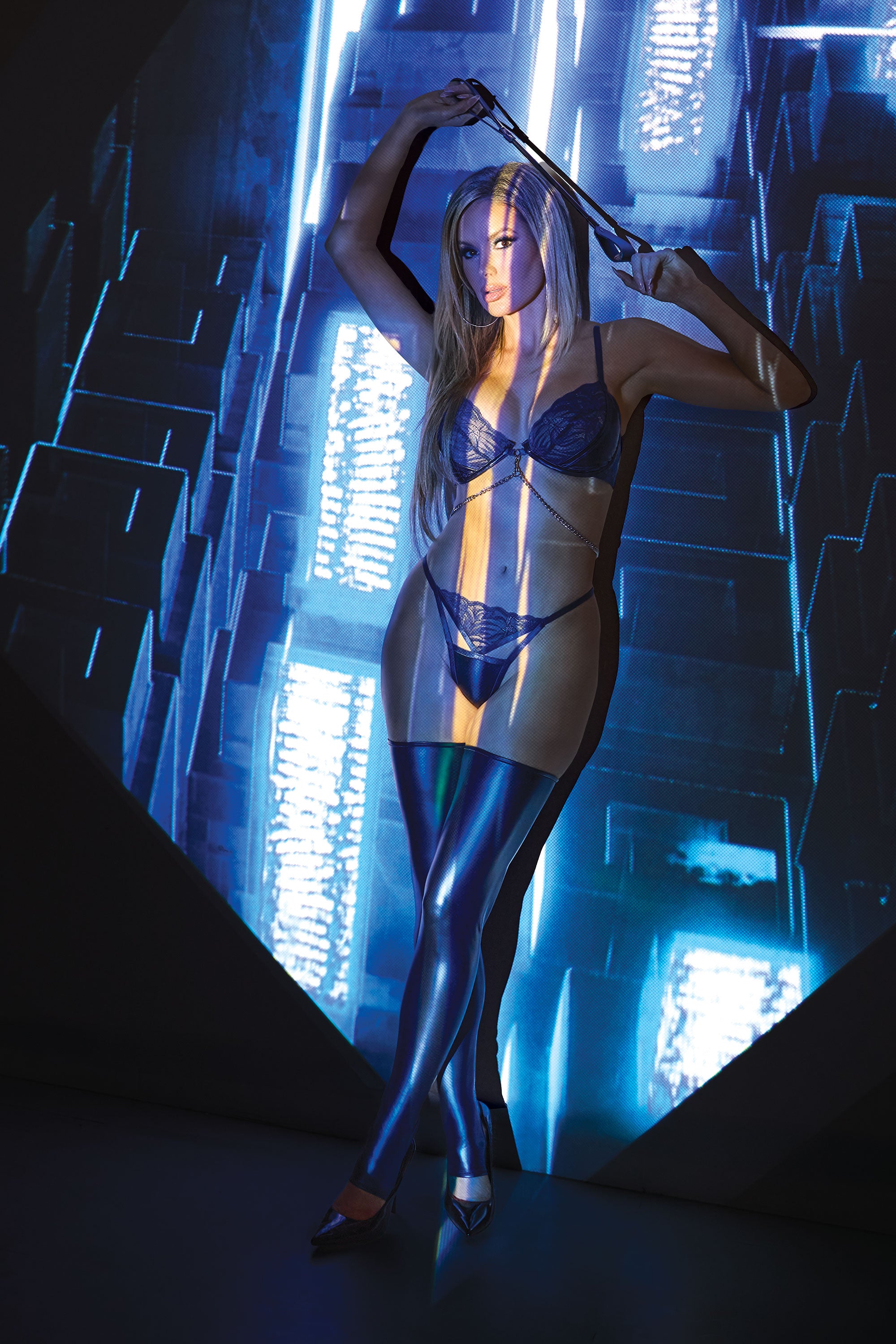 Collection of Midnight Bra & Thong in a gallery layout