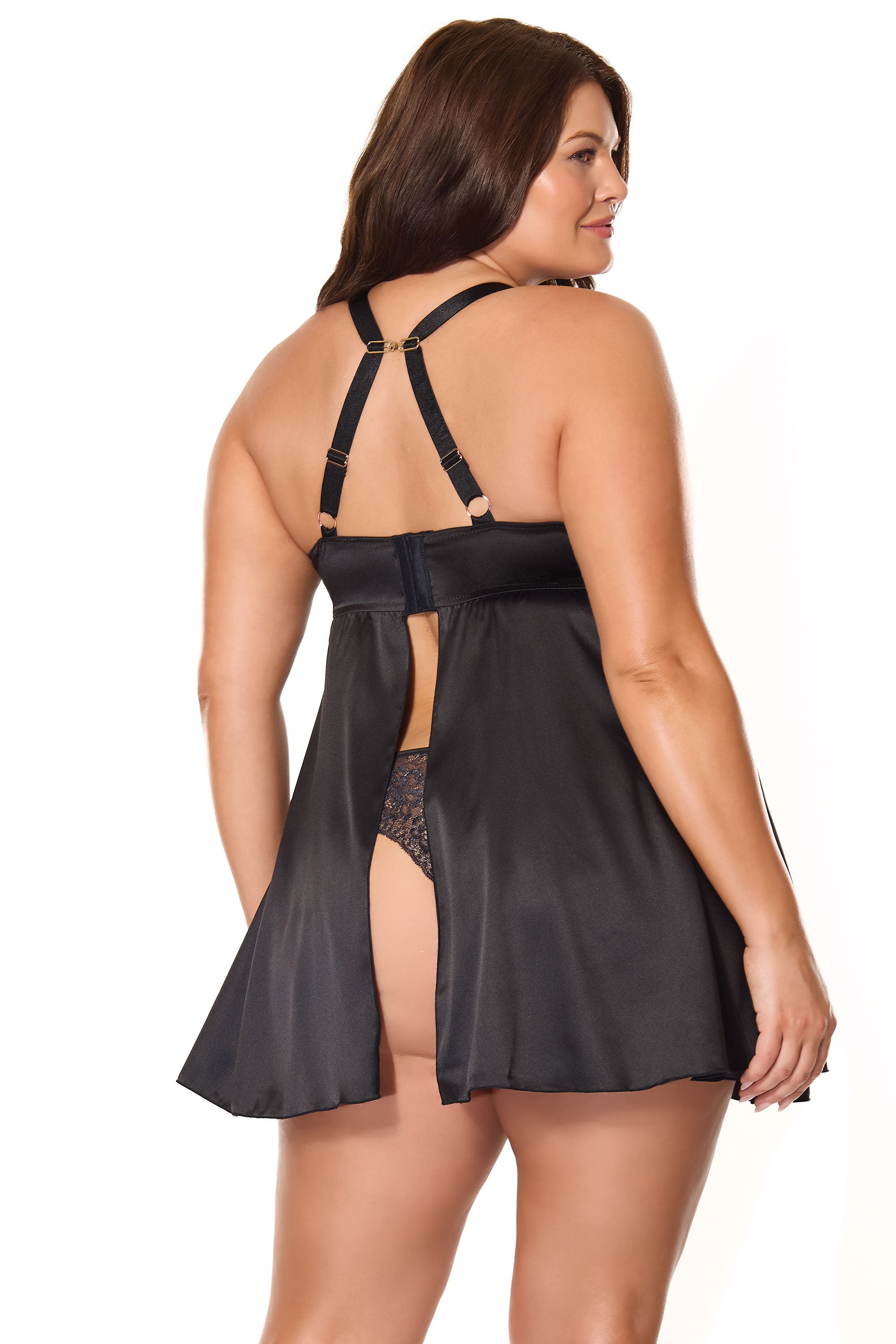 Collection of Kissed By Satin Babydoll & Thong in a gallery layout